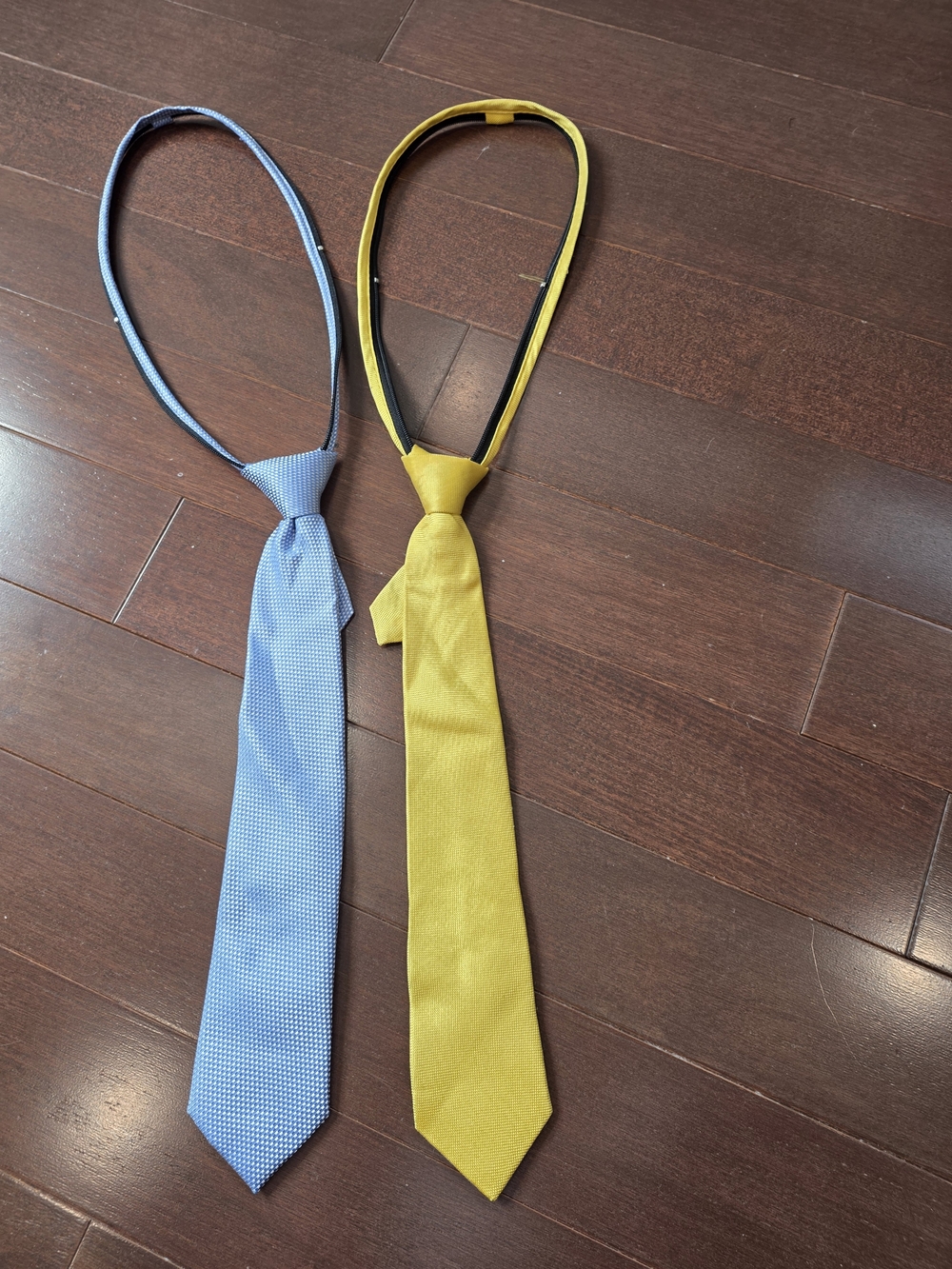 Kids Adjustable Clip-On Necktie Set - Blue & Yellow